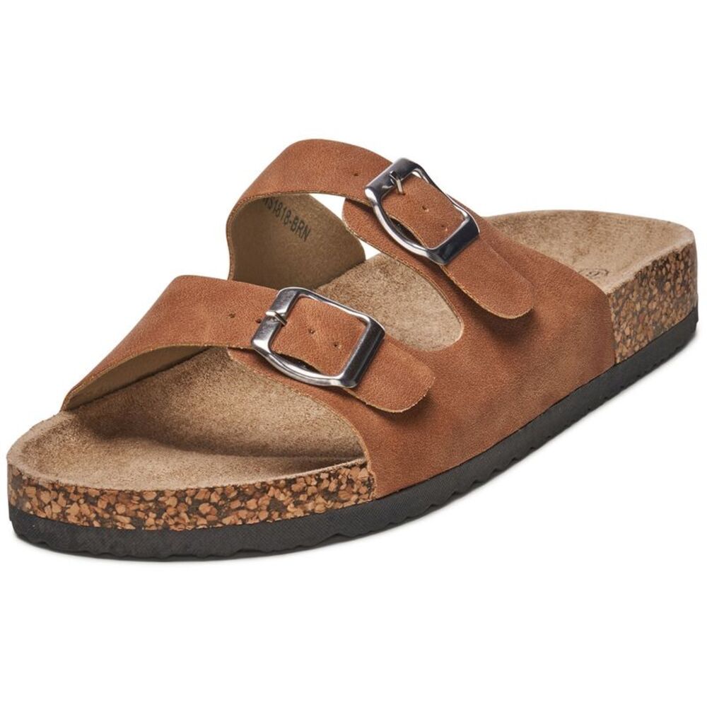 Alpine Swiss Mens Double Strap Slide Sandals EVA Sole Flat Casual Comfort Shoes